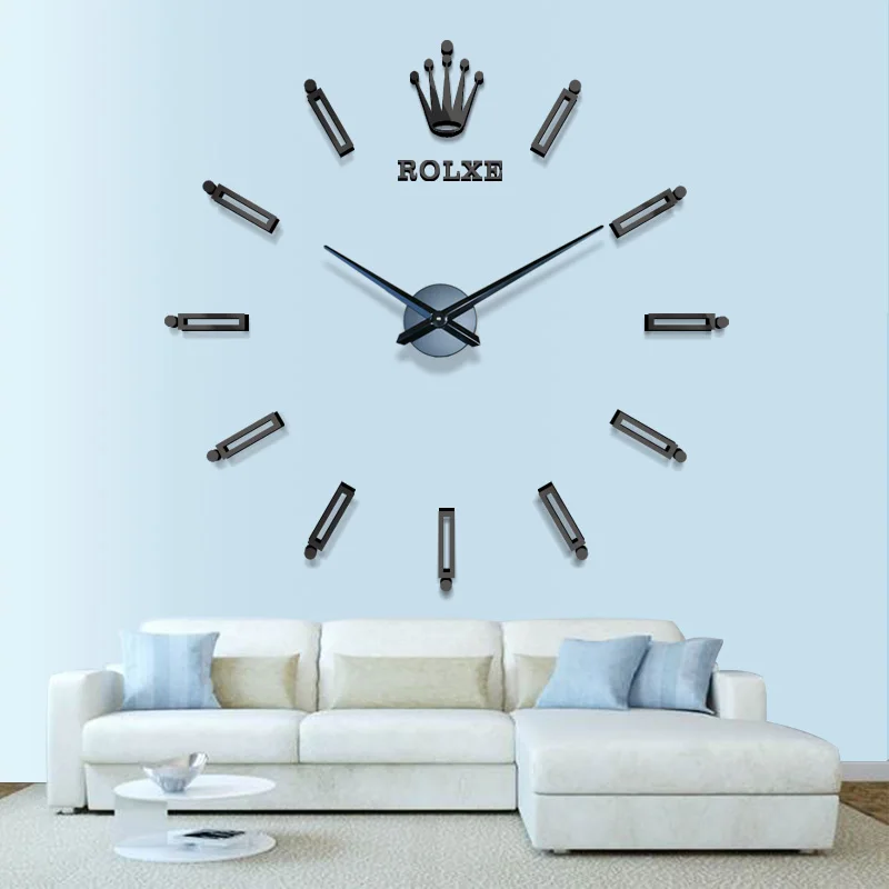 2022 hot sell  in stock luxury clock wall large 3d wall clock big DIY home decorative acrylic rollex creative wall clock