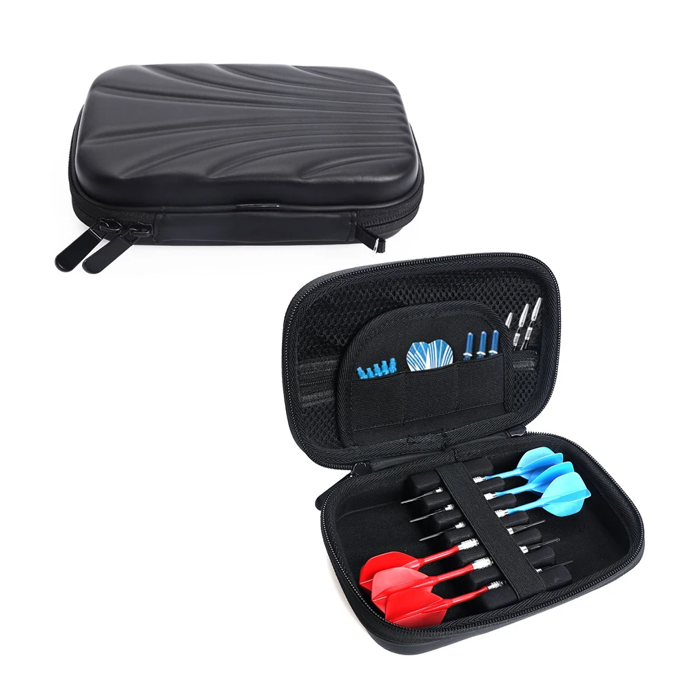 Custom Logo PU Leather Darts Cases Travel Carrying Box Hard EVA Large Darts Case Bag with Insert EVA and Pockets for darts shaft