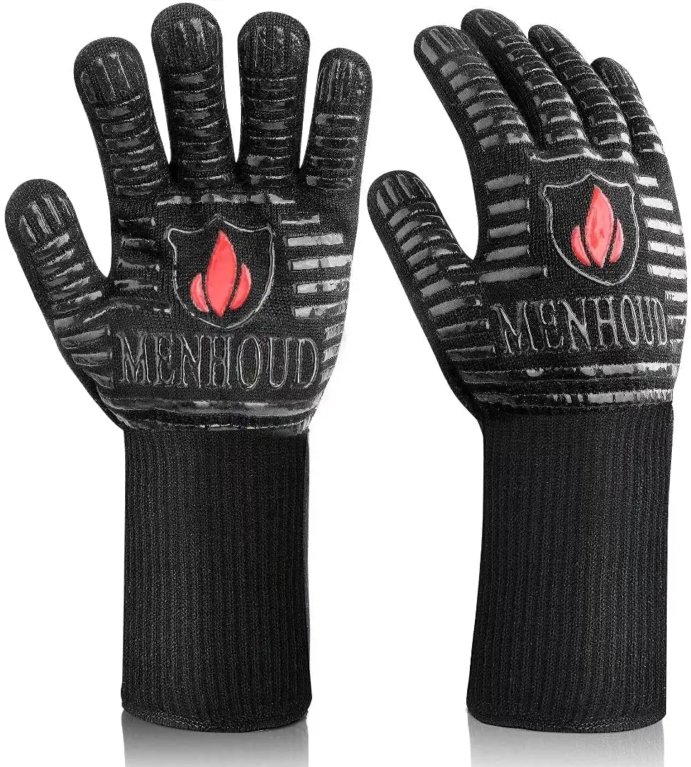 Индивидуальные Арамидные газовые рукавицы для барбекю, высокая термостойкость для гриля, барбекю, приготовления выпечки