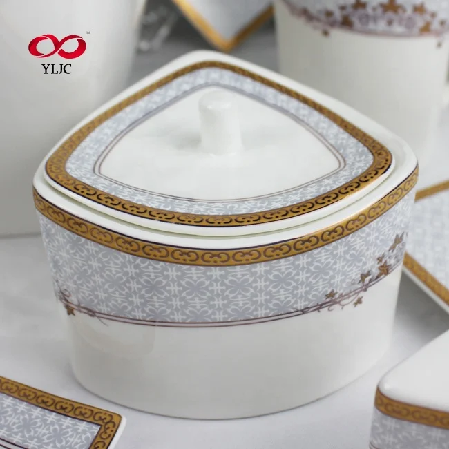 Luxury Dinnerware Porcelain Ceramic Crockery Arrival Plates Sets Dinnerware Bone China Dinnerware Set Plate Set