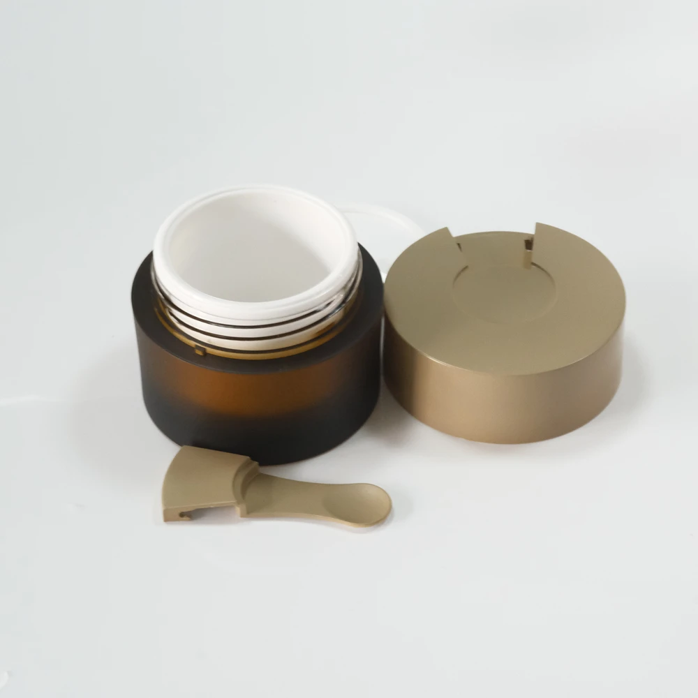 Acrylic Cream Jars Refillable Cream Jar with Spoon Body Butter Jar Plastic Cosmetic PMMA Silk Screen Printing Hot Stamping