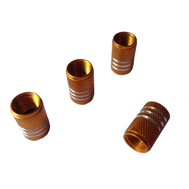 Multicoloured tyre valve dust cap aluminum material tyre valve screw cap cover universal tire valve stem caps