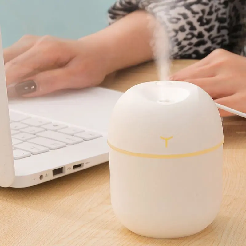 In Stock 220ml Mini USB Desktop Humidifier with Colorful Lights Ultrasonic Home Air Aromatherapy for Car and Household Use