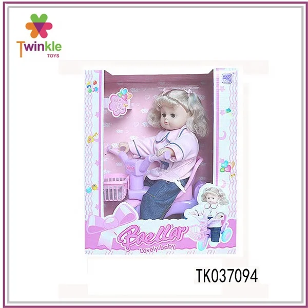 15 inch vinyl reborn doll kits girl toys ride bike singing baby doll