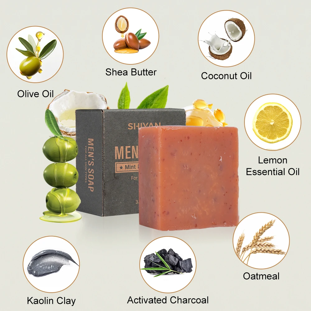 Organic Moisturizing Natural Handmade Customized Packaging Whiskey Bay Rum Summer Cirtus Mens Soap