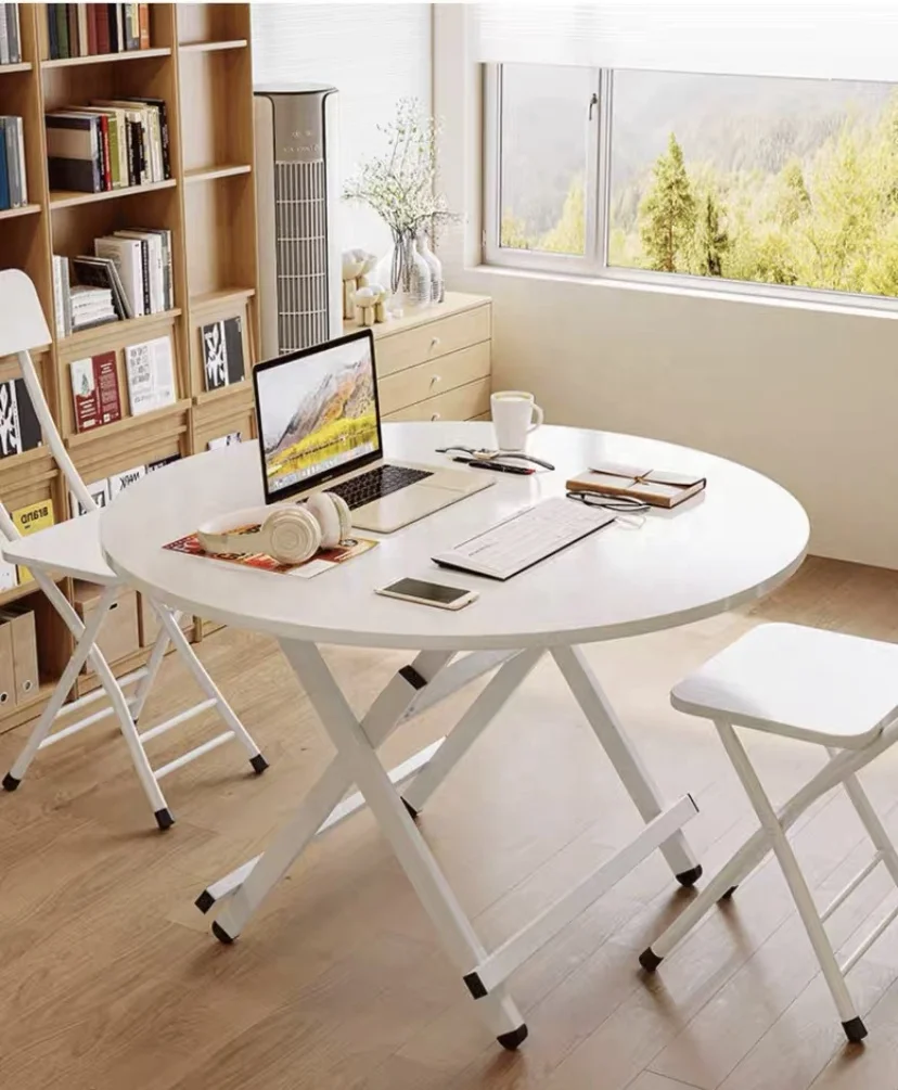 Factory simple Living room Dining room Metal leg dining table foldable learning table Outdoor table