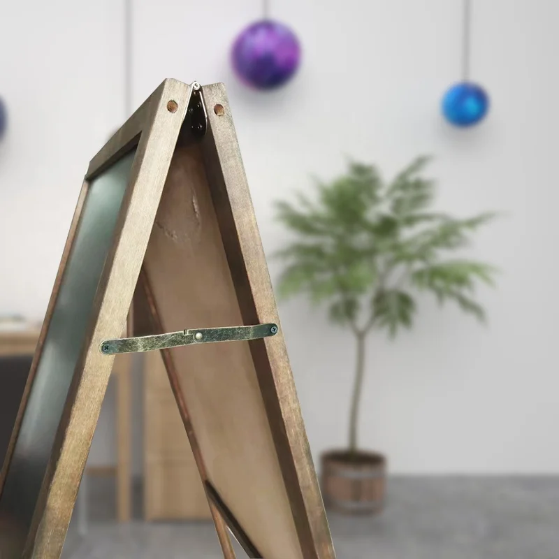 Custom Logo Double Sides Wooden Chalkboard Sign A Frame Restaurant Message Blackboard