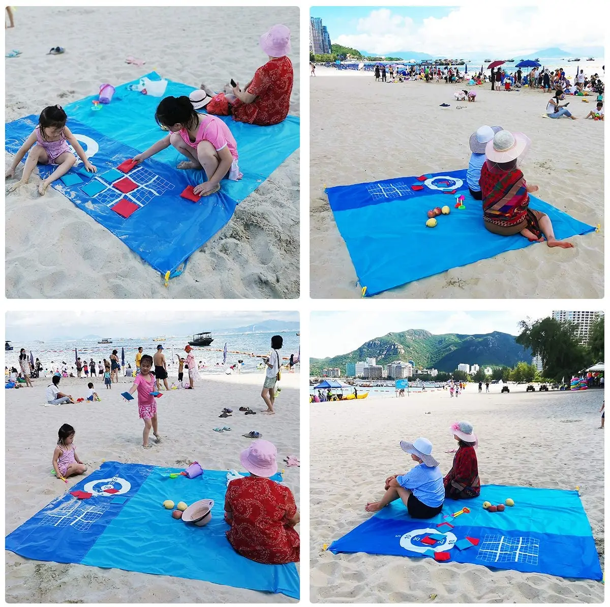 Waterproof Game Beach Mat, for 3-7 Adults Lightweight Portable Pocket Blankets Outdoor Picnic Mat