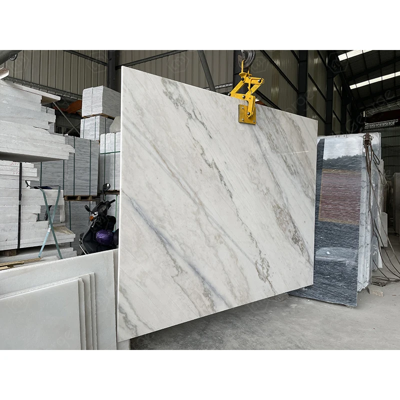 Wholesale China White Grey Himalaya Marble Slab For Indoor Wall And Floor Tiles