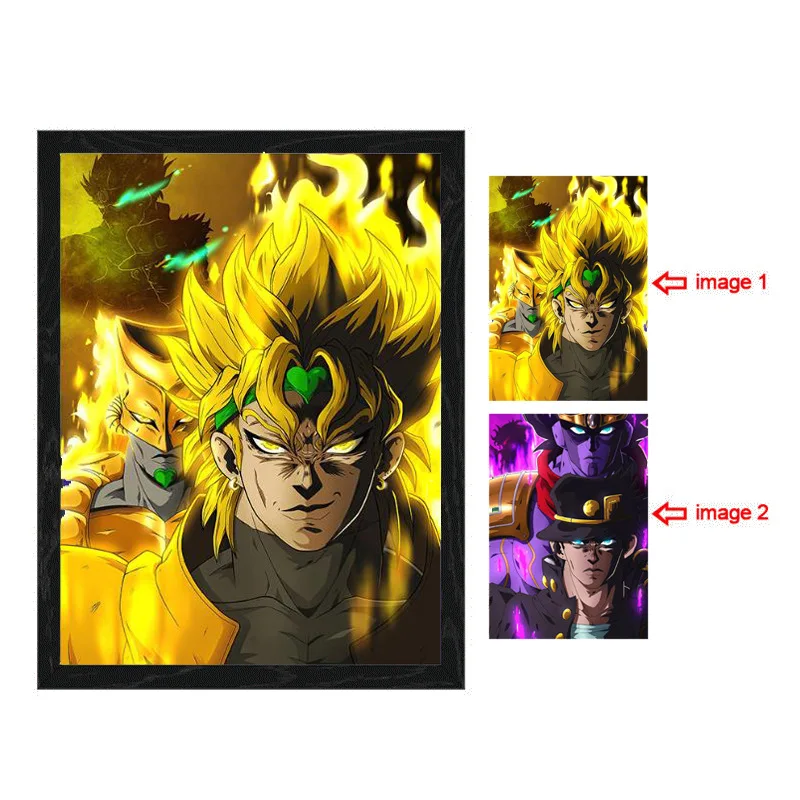 8 Styles Anime PVC Posters 3D Lenticular Poster Jujutsu Kaisen DBZ Goku 3D Hologram Motion Cartoon Print Wall Art