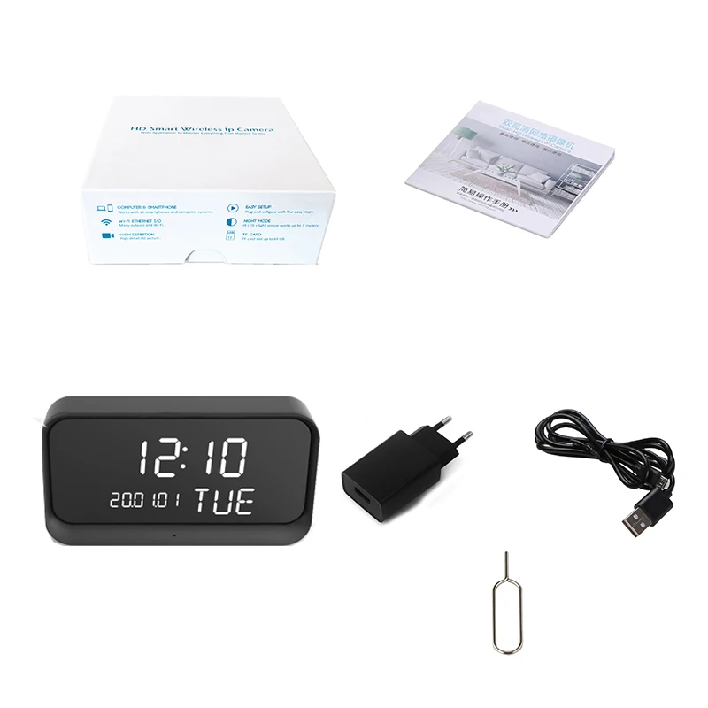 Amazon Best-Selling Smart Desk Clock Spy Camera 1080P HD Home Security With Night Vision Mini Hidden IP Camera