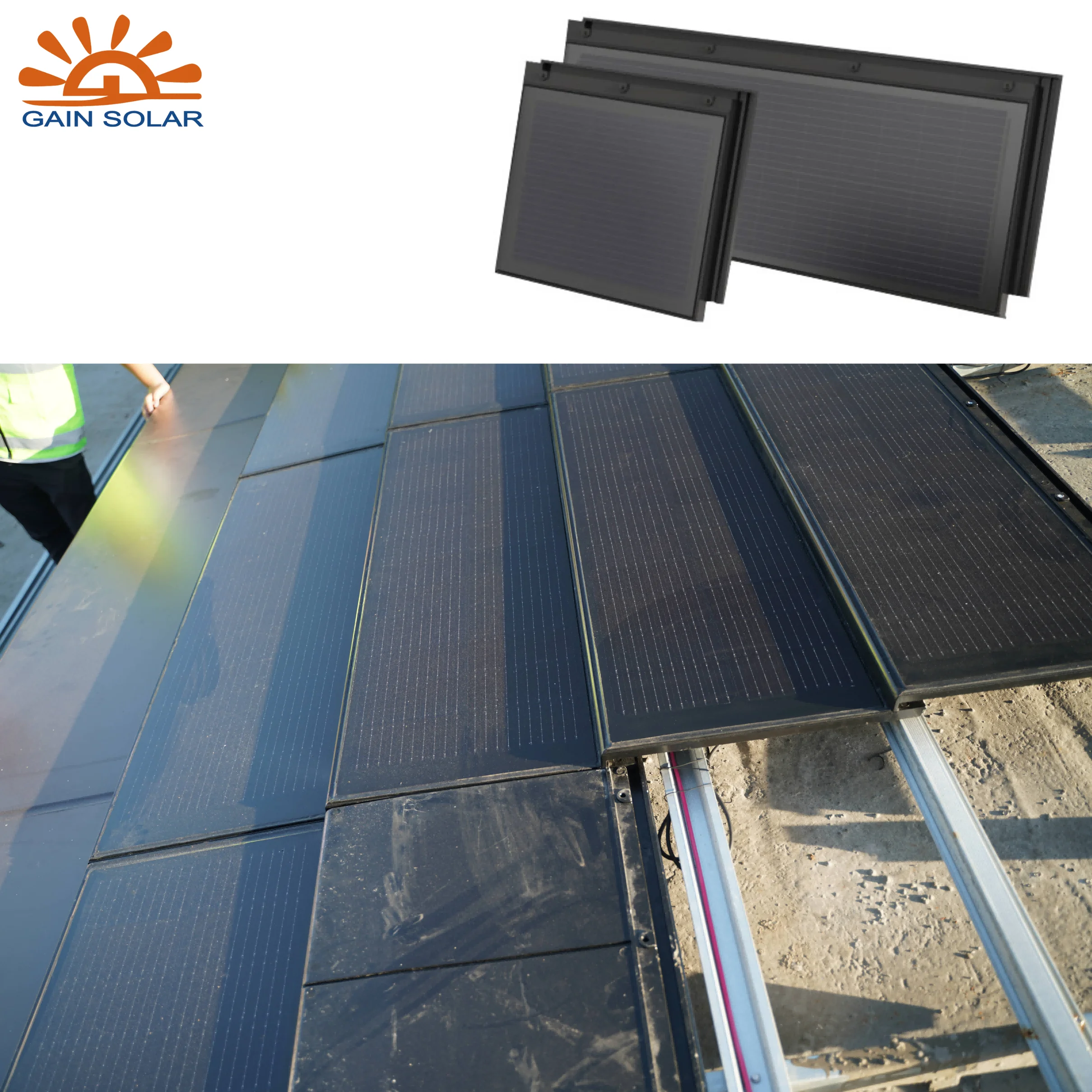 935mm*944mm Dragon Roof Ridge Tiles Black Solar PV Tiles Panels Tesja Solar Roof Tile Electricity Generation Roof System