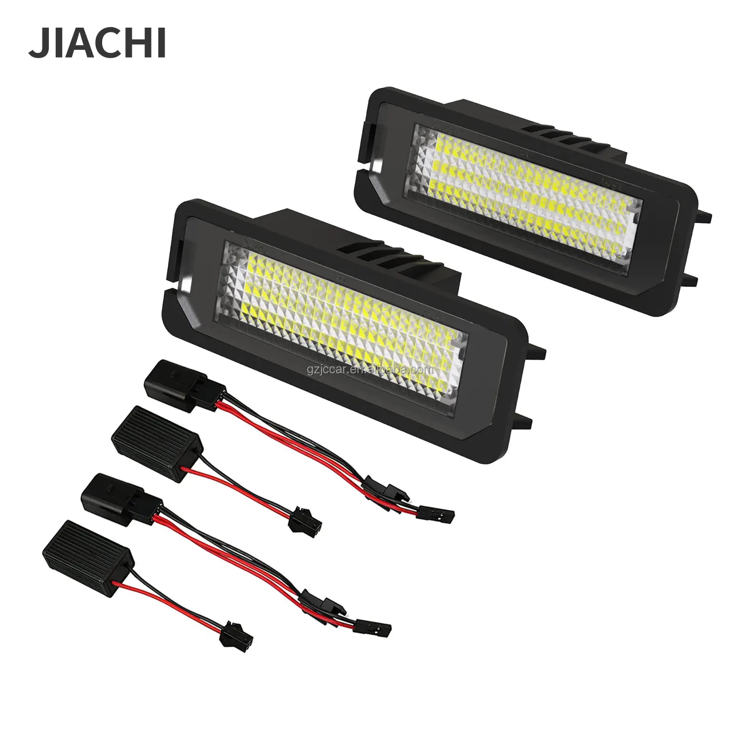 JIACHI 12V Car License Plate Lights LED Lamp Auto Part For Skoda Seat Leon Ibiza VW Golf 4 5 6 7 MK4 MK7 Passat CC Polo Scirocco