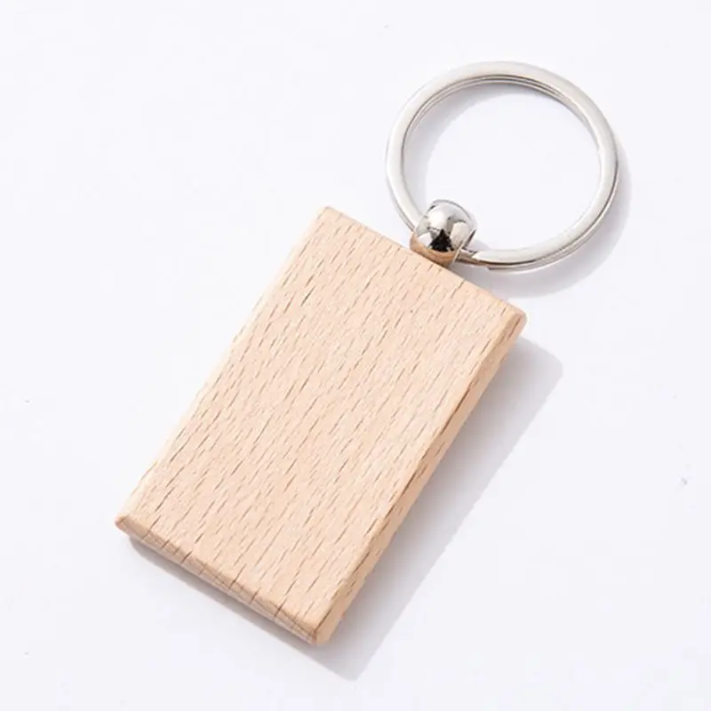 Custom Design Printed Popular Engraved Logo Wooden Keychain Laser Logo Wood Keychain Blank Wood Keychain Key Chains