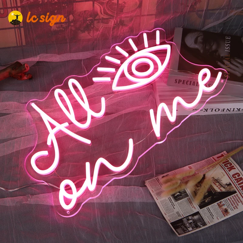 neon party accessories Pink 3D Art Wall-Mount Hang Up home neon lighting neon sign