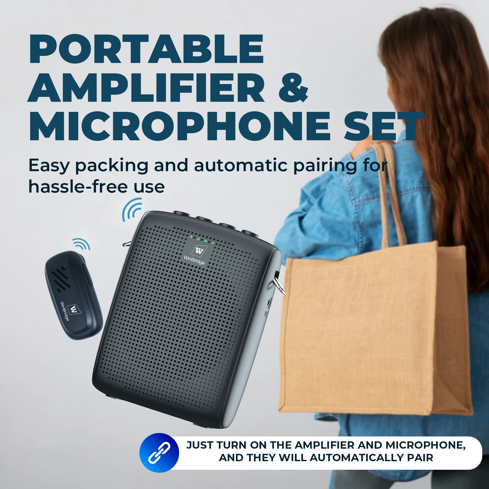 Winbridge WB005 15W Wireless Lavalier Lapel Voice Amplifier