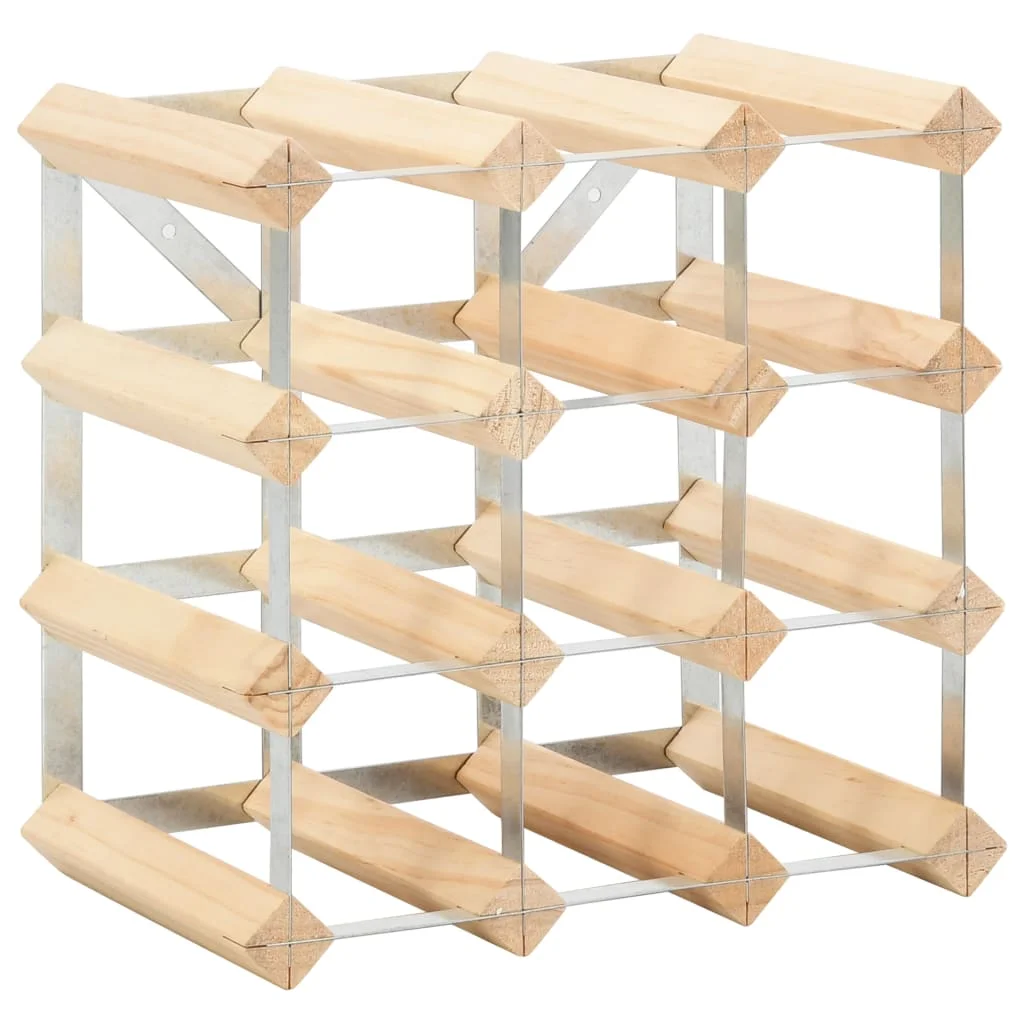 Wine Storage Rack 12 Bottles Wood with Metal Wine Racks for Home Holder Display Racks