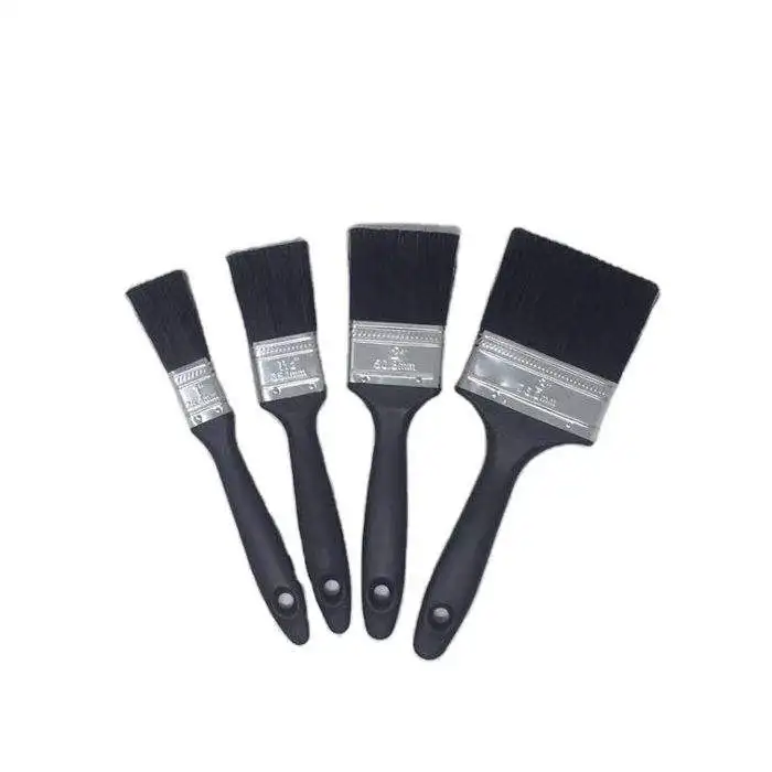 Hot Sale High Quality Custom Logo Eb-005 Black Boar Bristle Wooden Handle Radiator Paint Brush For Wall Painting