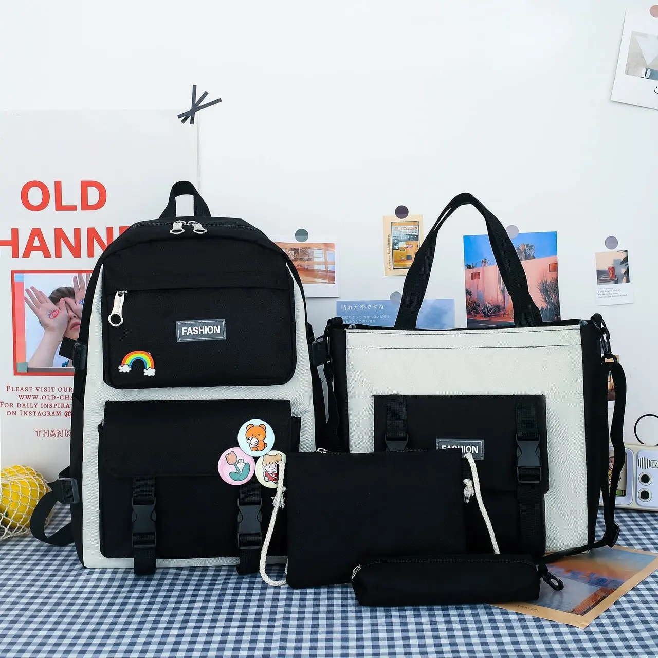 2024 Factory Wholesale School Backpack Set of 4 pcs High Middle Students School Bag sets Hot Selling Girls Large School Bag