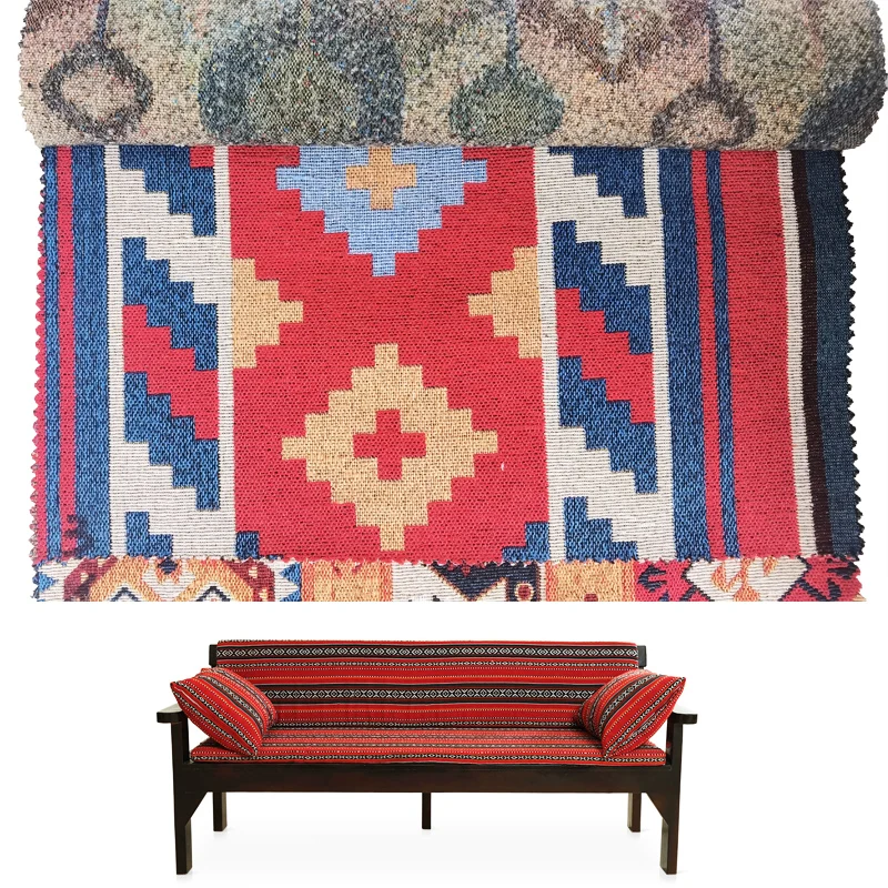Recycled High quality National style upholstery sadu fabric for saudi jacquard furniture upholstery fabric