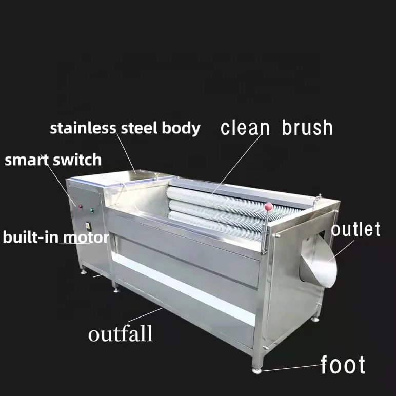 New Style Brush Roll Vegetable Cleaning Peeling Machine Carrot/Potato Washing Machine