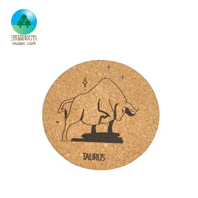 Musen Top Quality Waterproof Beer Coaster Cork Coasters Bulk sublimation cork coaster