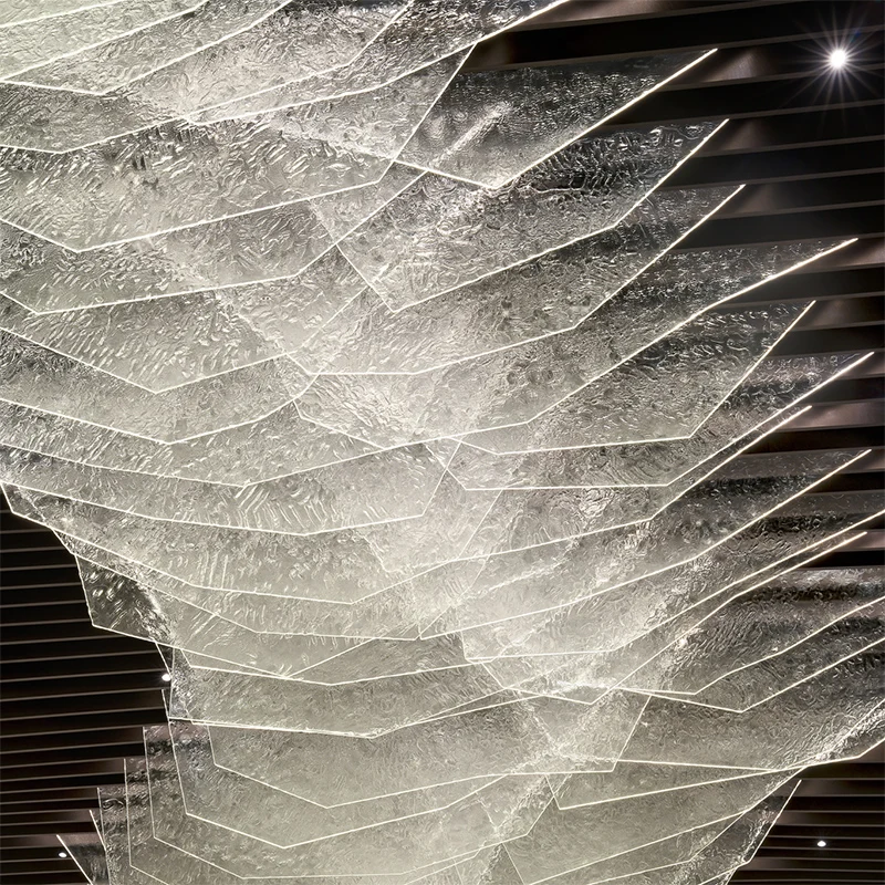 Custom made hotel lobby hall LED luxury glass art deco extra large chandelier for hotel lounge club hotel lighting