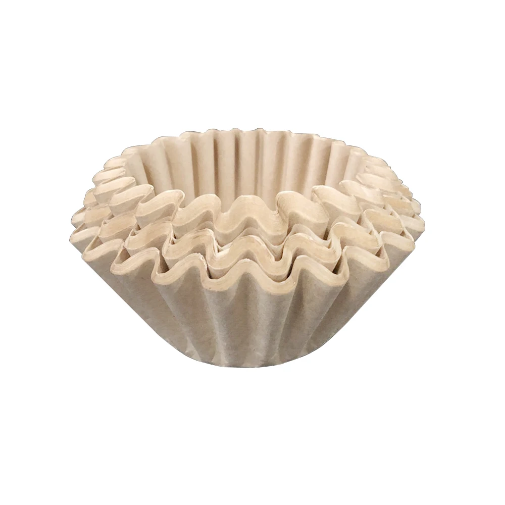 50pcs Thickened Eco-friendly Bowl Basket Shape Unbleached Wave Coffee Paper Filter