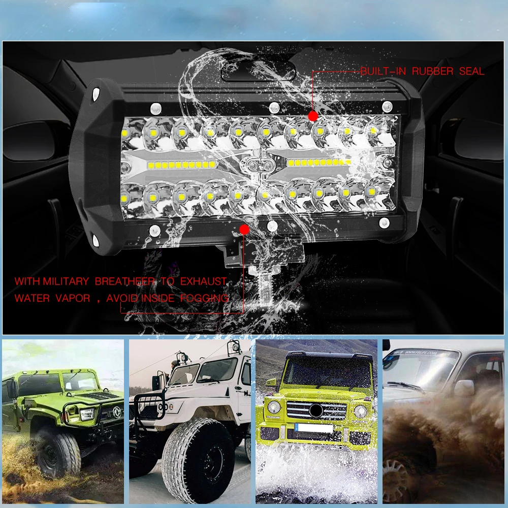 Amazon top 7inch 120W 12V 24V others car light accessories off road light led work light