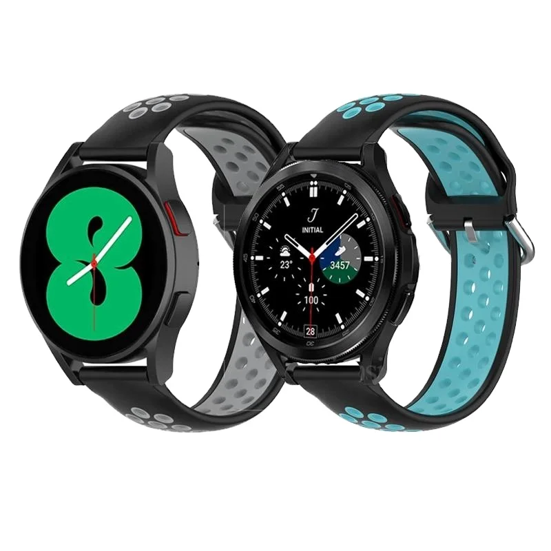 Colorful Breathable Silicone Straps 20mm 22mm Replacement Straps for Samsung Galaxy Watch Amazfit GTS 2 3 Silicone Watch Band