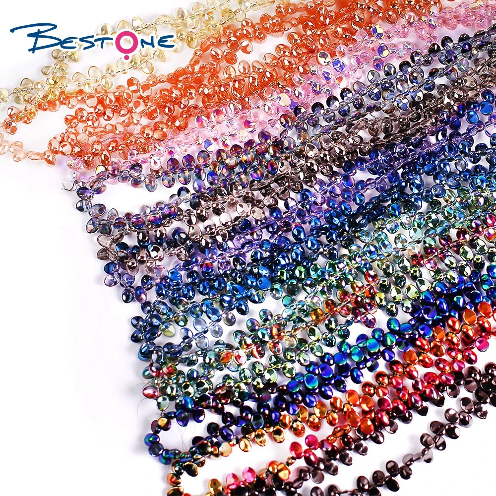 Bestone Wholesale Jewelry Production Materials Irregular 7.5*5*3mm Loose Glass Beads Natural Chip Stone Beads