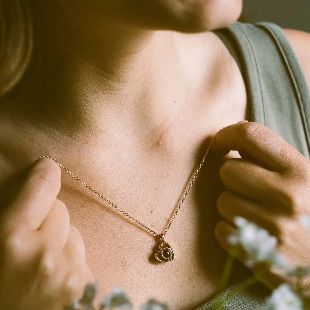 Personalized Picture Projection Necklace for Women Custom Photo Love Heart Pendant - Customized Portrait Jewelry