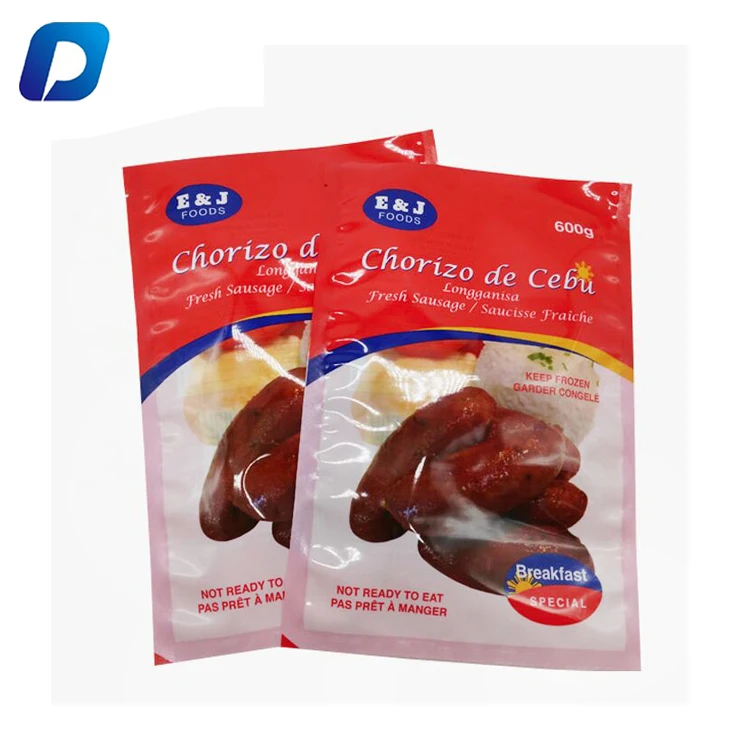 Customized Meat Dumplings Seafood Potato French Fries Vegetable Frozen Vacuum Food Packaging Bag PE Heat Seal Gravure Printing