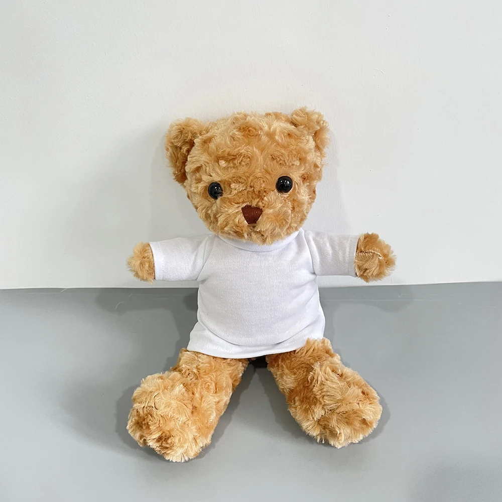 Sublimation Stuffed Animal blank sublimation cute Plush Teddy Bear toy Clothes tee T shirts for Dye Sublimation Heat Press