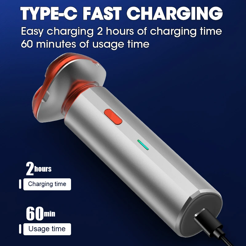 Cross-border new arrival electric magnetic Shaver three cutter head fully washable LCD display Shaver