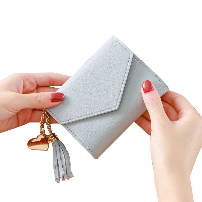 Hot Sale Short Size Waterproof PU Leather Woman Wallet Cute Girls Coin Purse For Small Card For Shopping