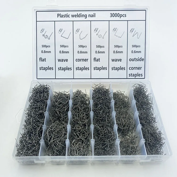 3000pcs 8 Kinds Specifications Spot Car Bumper Plastic Welding Machine Nail Implantation Repair Nail Plastic Welding Wire