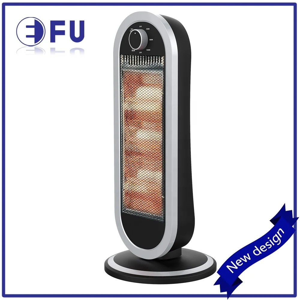 New popular round design 1200W oval halogen heater with Oscillation with tip-over switch