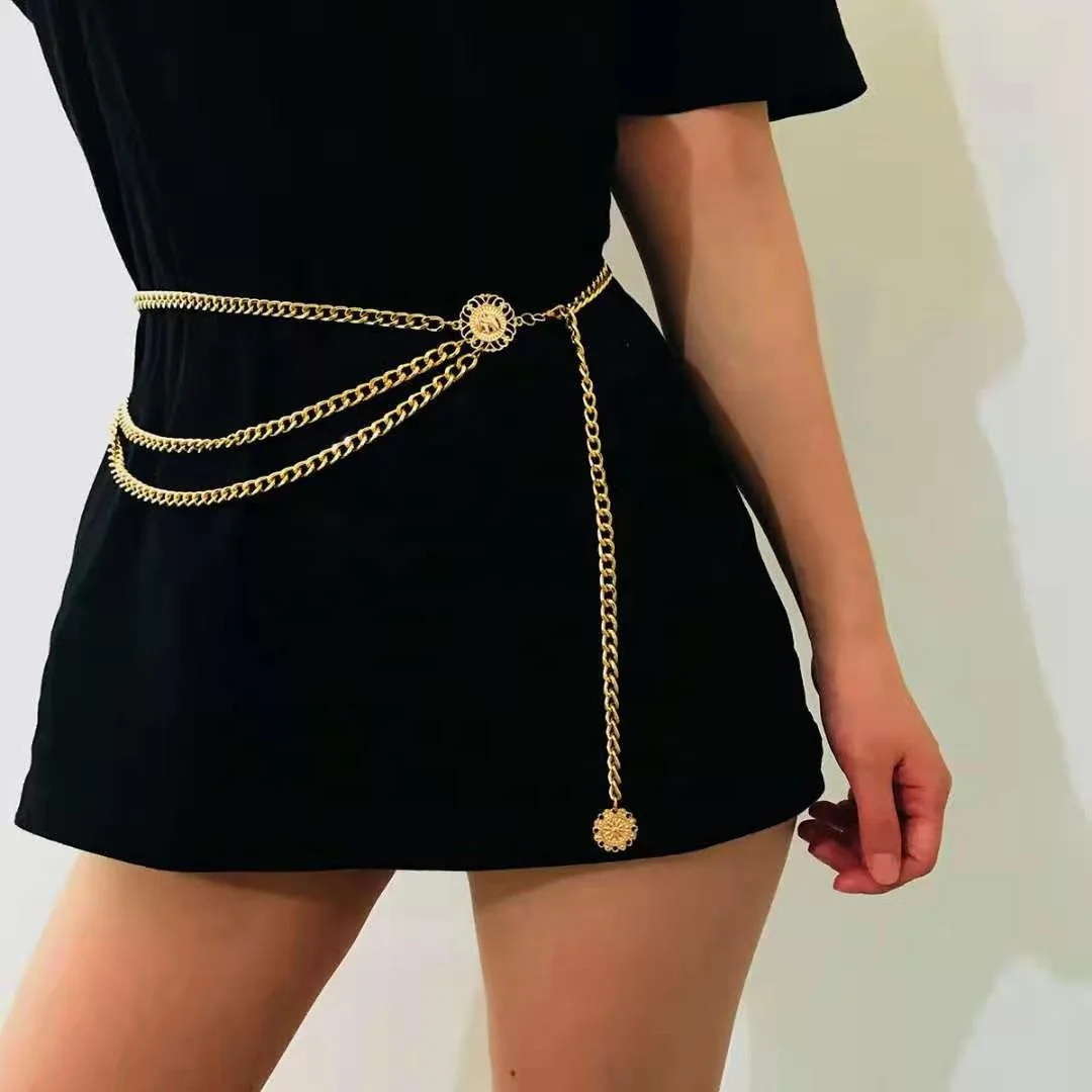 
Sexy Bikini Beach Multilayer Waist Belt Chain Long Tassel Coin Pendant Harness Belly Chains For Women Waistbands Body Jewelry 