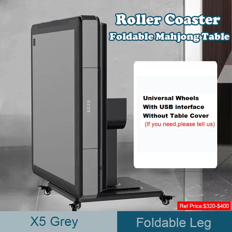 Custom Roller Coaster Foldable 2 in 1 Dinning Mah Jong Tables Folding Automatic Mahjong Table with 144 Pcs Tiles and Table Cover