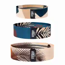 2022 Banda de resistencia custom printed fabric latex silk yoga workout fitness resistance exercise elastic loop booty band set