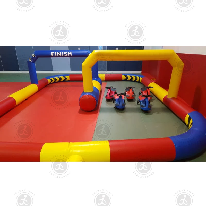 Party Rental Large inflatable mini car race track race way racer area for kids