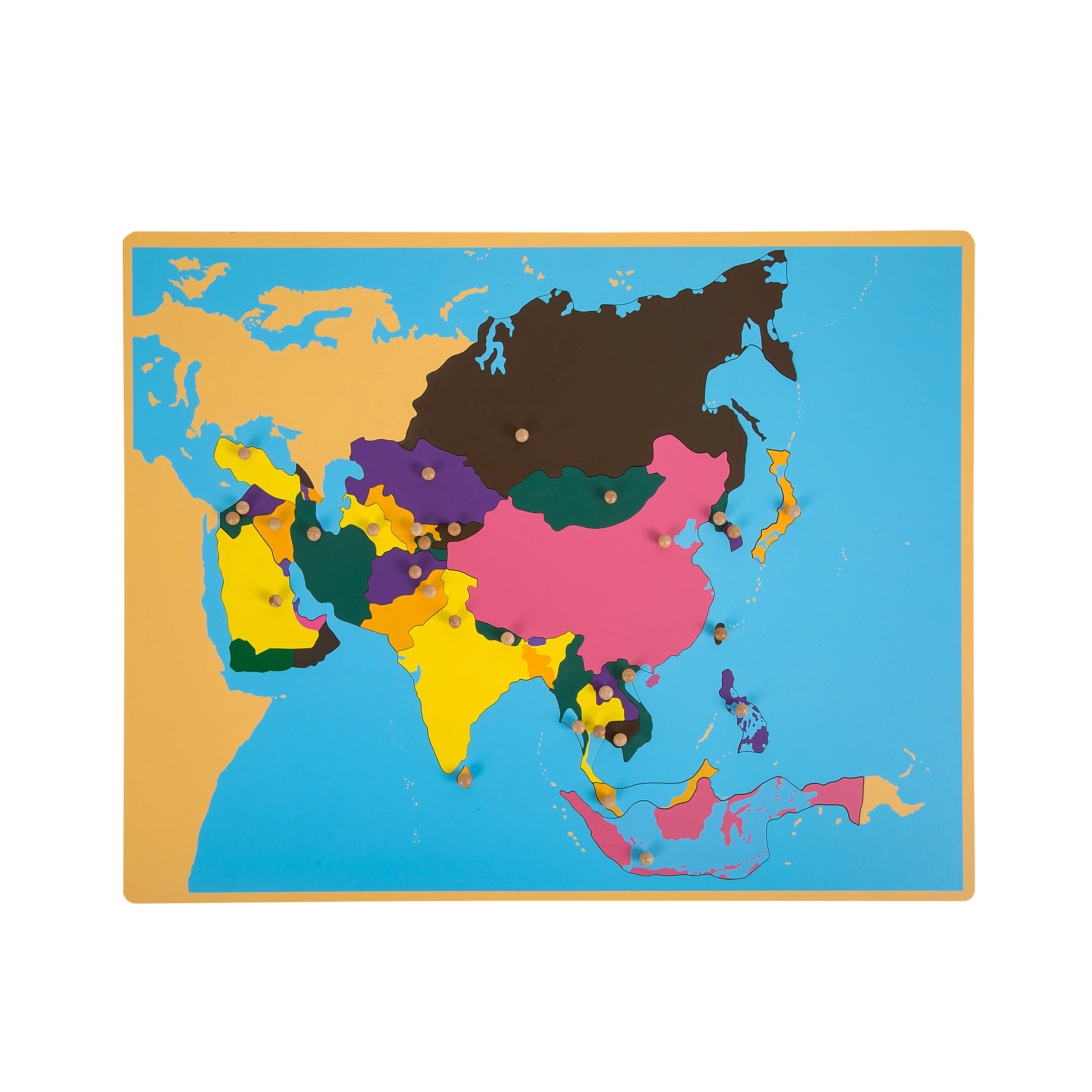 Zhejiang children toy learning kit montessori teaching  materials Puzzle Map of Asia