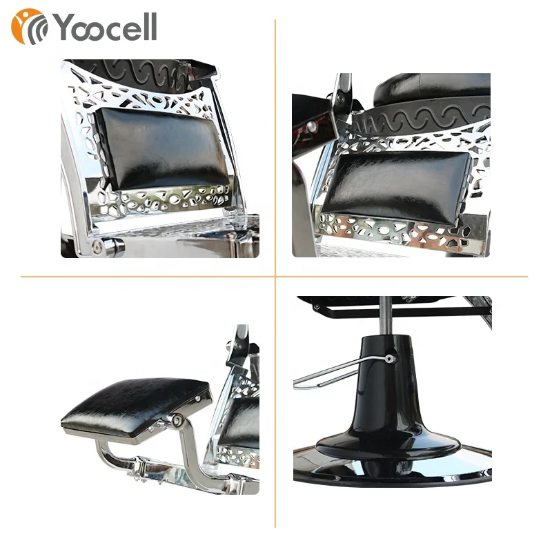  Yoocell High quality hair salon furniture hydraulic big pump vintage classic style reclining backrest Barber