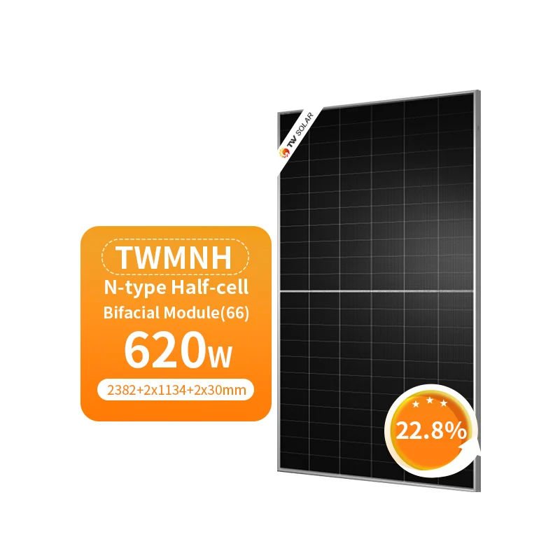 Двухсторонние солнечные панели Tongwei 620 Вт двухсторонние N-типа 610 615 625 630