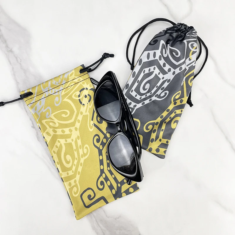 Custom Color Print Logo Soft Microfiber Glasses Sunglasses Bag Dustproof Eyewear Eyeglasses Cloth Case&Pouch