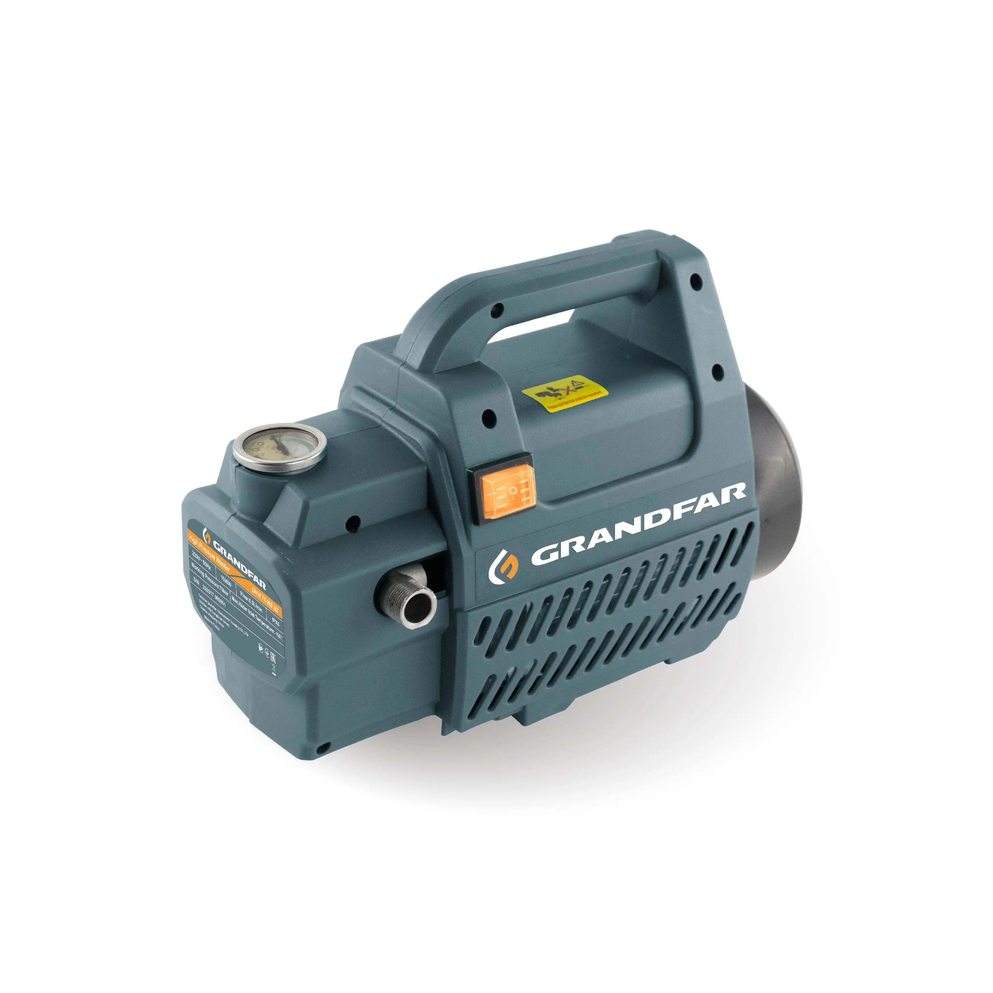 GRANDFAR Portable 1.2kw 6.5L/min Electric Pressure Washer Portable Power Washer Two Nozzles for Car Driveways Garden