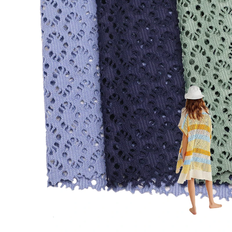 Eco friendly Recycled 92% Polyester 8%Spandex  Knitting Birdeye Mesh Fabric For Swimsuit Blouse