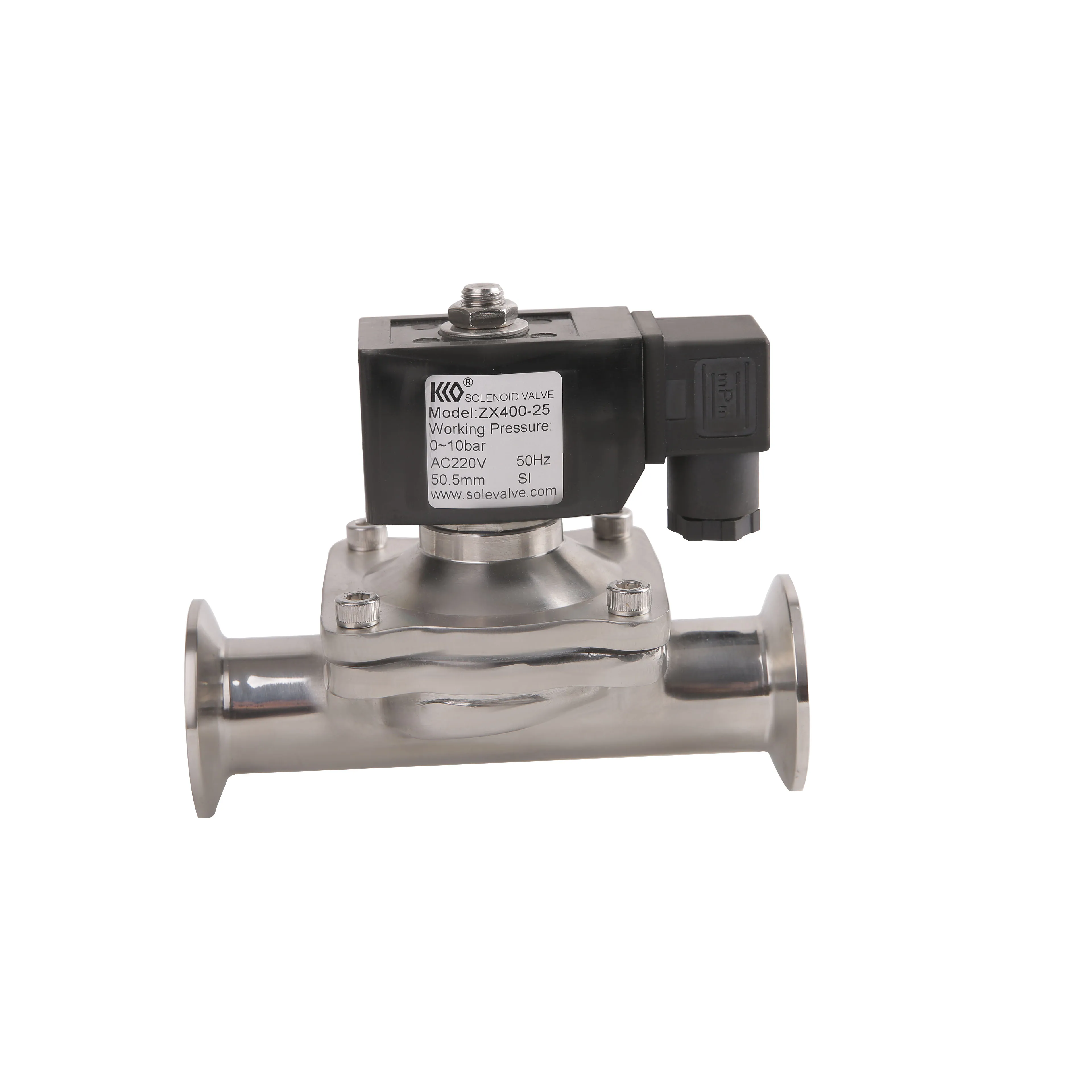 Wholesale price 25mm 50.5mm 64mm port size solenoid valve 304 stainless steel Tri Clamp solenoid valve
