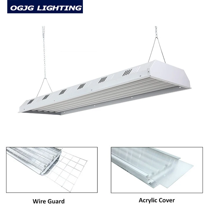120lm/w 100w 150w 200w Industrial warehouse highbay lighting fixture anti-glare linear LED high bay light for factory